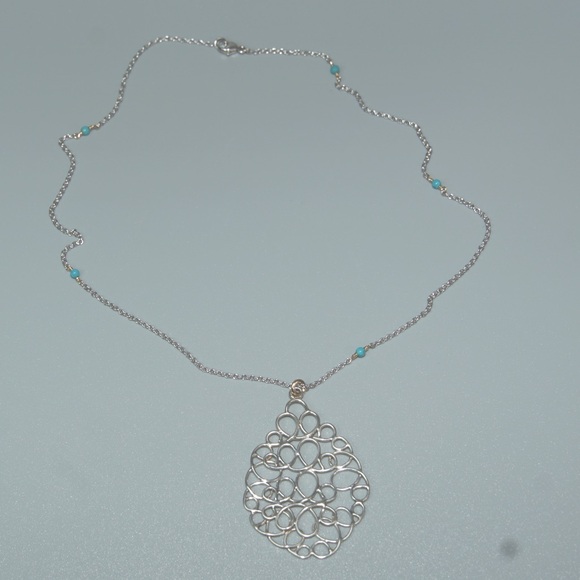 Jewelry - Two Tone Beaded Necklace with Pendant